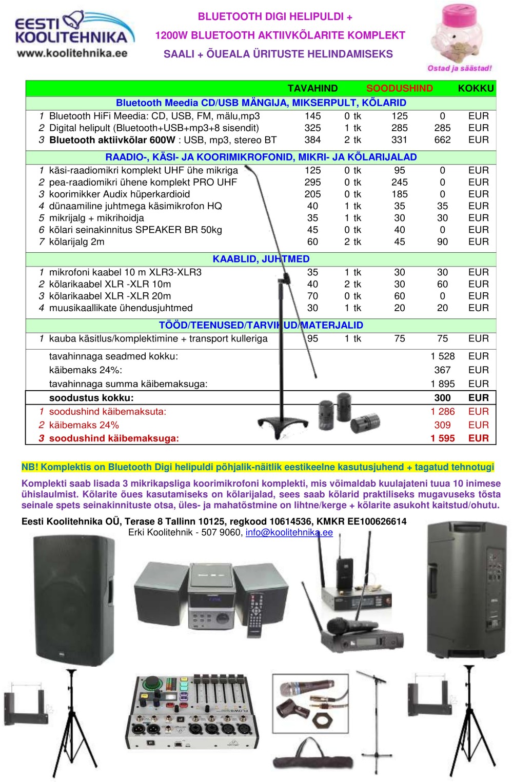 1200W aktiivkõlarite komplekt