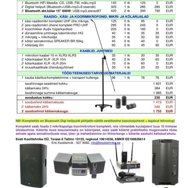1200W aktiivkõlarite komplekt