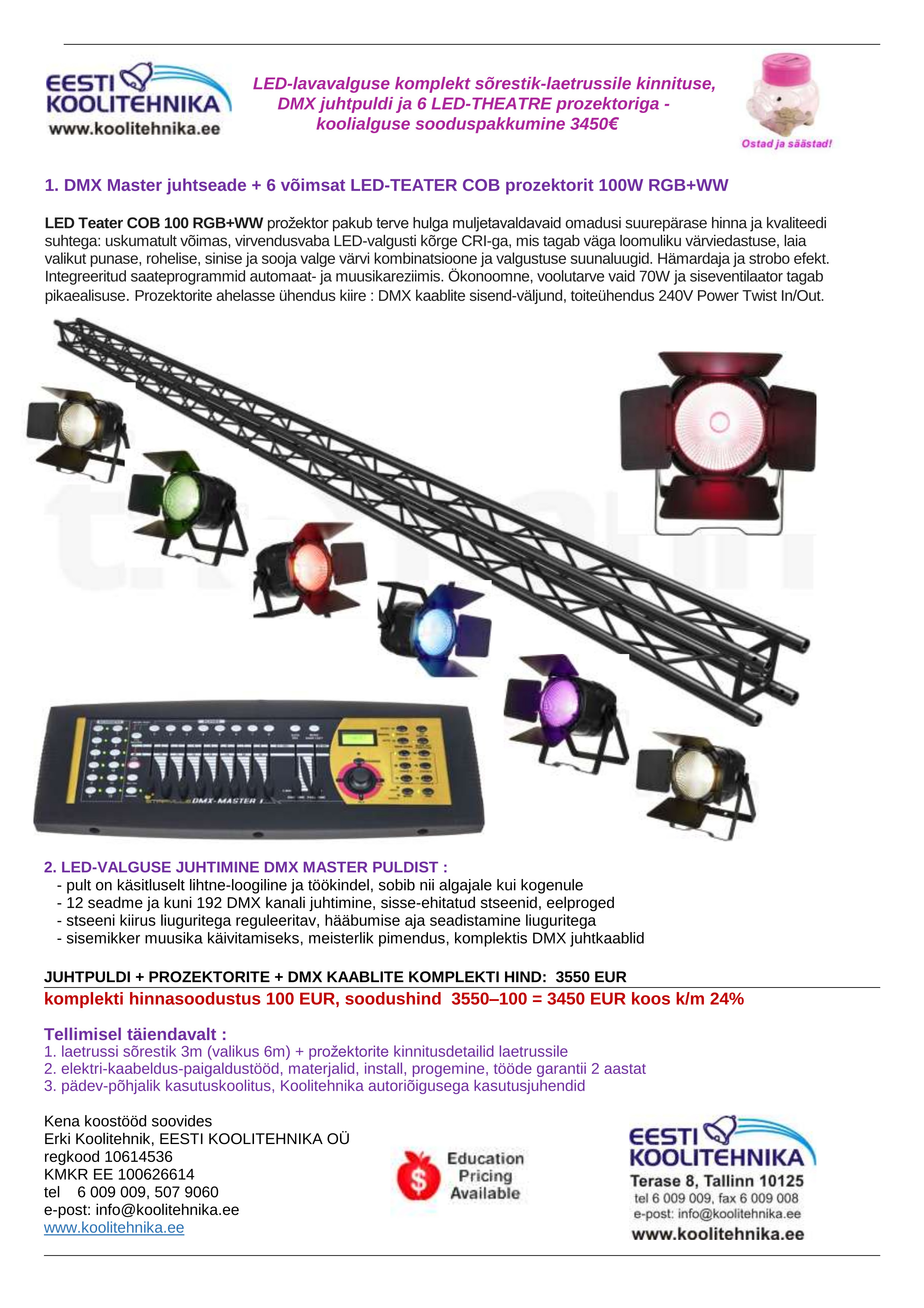 LED-lavavalguse komplekt