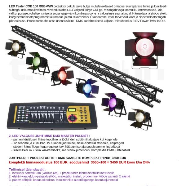LED-lavavalguse komplekt